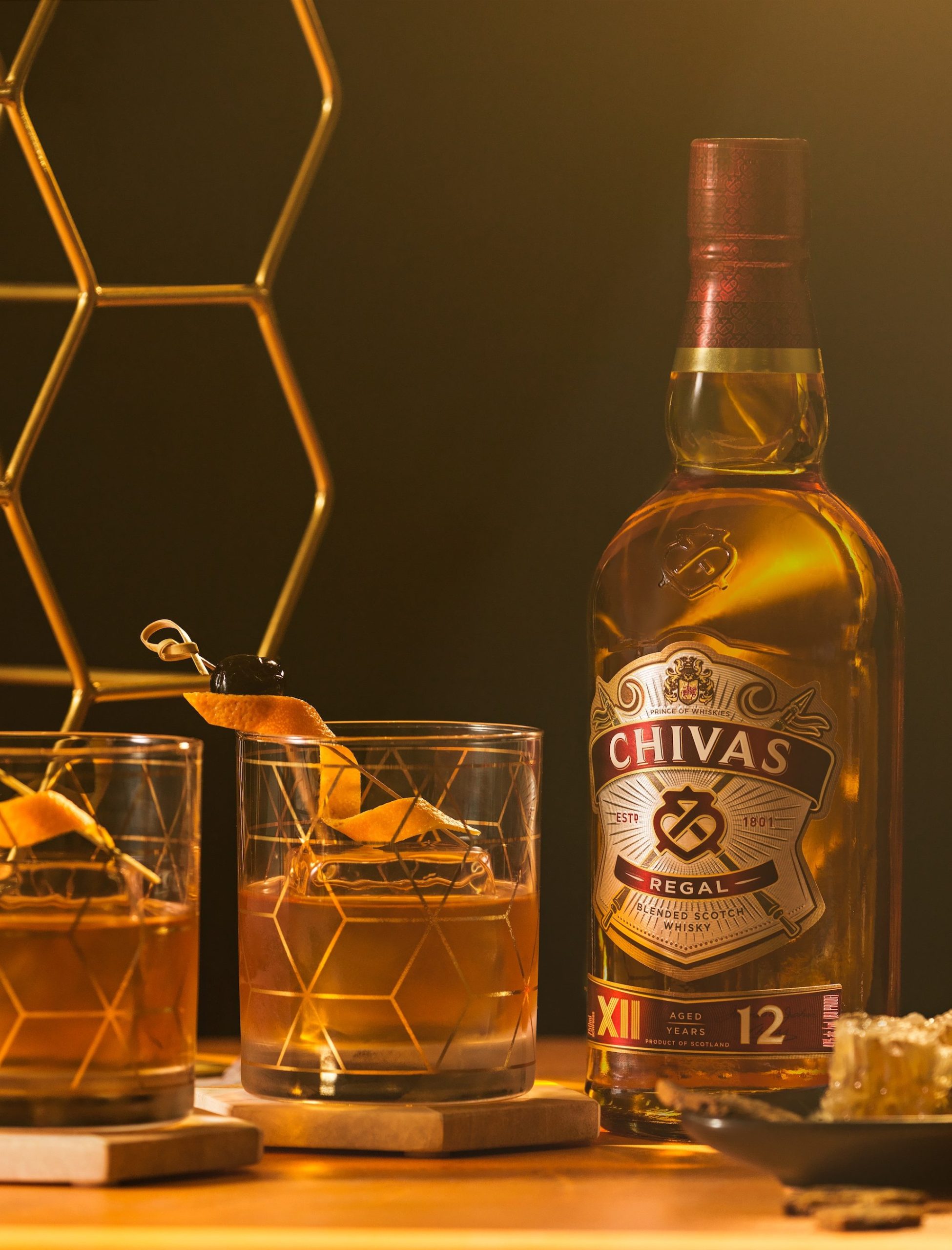 Honey Old Fashioned with Chivas 12